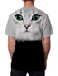 preiswerte T-Shirts für Herren mit 3D-Druck-Herren T Shirt Designer Sommer Kurzarm Katze Graphic Print Rundhalsausschnitt Täglich Festtage Bedruckt Kleidung Designer Casual Groß und hoch Grau