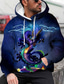 cheap Graphic Hoodies-Men&#039;s Hoodie Sweatshirt Print Designer Casual Big and Tall Graphic Dragon Graphic Prints Blue Print Hooded Daily Sports Long Sleeve Clothing Clothes Regular Fit
