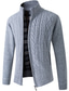 cheap Men&#039;s Cardigan Sweater-Men&#039;s Sweater Cardigan Sweater Jumper Knit Knitted Braided Solid Color Stand Collar Vintage Style Soft Daily Winter Fall Blue Wine S M L