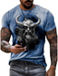 voordelige 3D T-shirts voor mannen-Voor heren T-shirt Ontwerper Zomer Korte mouw Grafisch Koe Print Strakke ronde hals Dagelijks Feestdagen Afdrukken Kleding Kleding Ontwerper Casual Modieus Zwart blauw Grijs