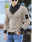 billige sweater til mænd-Herre Bluse bluse Jumper Strikke Strikket Helfarve Rullekrave Chunky Daglig Efterår Vinter Sort Grå S M L / Langærmet