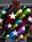 cheap Men&#039;s 3D T-shirts-Men&#039;s T shirt Tee Designer 1950s Long Sleeve Graphic Prints Star Print Crew Neck Daily Holiday Print Clothing Clothes Designer 1950s Casual Rainbow
