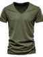levne Pánská trička pro volný čas-pánské tričko tričko tričko s grafickým vzorem jednobarevný výstřih do V denní krátký rukáv slim topy basic streetwear bílá černá světle šedá / léto / jaro / léto