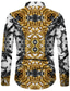 cheap Men&#039;s Printed Shirts-Men&#039;s Shirt Graphic Floral Turndown Yellow Print Daily Holiday Long Sleeve 3D Print Button-Down Clothing Apparel Fashion Designer Casual Breathable