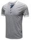 abordables chemises henley pour hommes-Homme T-shirt Bloc de couleur Col Rond Moyen Printemps été Bleu Noir Gris