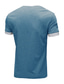 cheap Men&#039;s Henley Shirts-Men&#039;s T shirt Color Block Round Neck Medium Spring &amp; Summer Blue Black Gray
