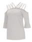 お買い得  レディースＴシャツ-女性用 Tシャツ デザイナー 平織り 半袖 オフショルダー カジュアル 週末 コールドショルダー 服装 デザイナー ベーシック ホワイト ブラック グレー