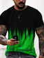 baratos T-shirts Homem com Estampado 3D-Homens Camiseta Designer Verão Manga Curta Gráfico Bloco de cor Estampado Gola Redonda Diário Feriado Imprimir Roupas Designer Casual Grande e Alto Verde Rosa