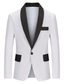 cheap Blazers &amp; Jackets-Men&#039;s Casual Blazer Regular Regular Fit Color Block Black White Blue 2023