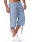baratos Calções Estilo Casual-calças capri leves masculinas, shorts de algodão com cordão solto, calças 3/4 com bolsos (verde, x-pequeno)