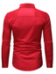 billige smokingskjorter til mænd-Herre Tuxedo skjorter Vanlig Høj krave Sort Hvid Rød Fest Ferie Langærmet Flettet Knap ned Tøj Bomuld Mode Afslappet Åndbart Bekvem