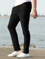 Недорогие льняные брюки-Муж. Льняные брюки Пляжные штаны Черный Белый Синий M L XL