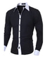 cheap Men&#039;s Casual Shirts-Men&#039;s Dress Shirt Solid Colored Collar Classic Collar Office Work Business Career Daily Long Sleeve Slim Tops Black Pink Blue Spring  Fall Summer Shirts  Wedding