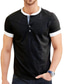 abordables chemises henley pour hommes-Homme T-shirt Bloc de couleur Col Rond Moyen Printemps été Bleu Noir Gris