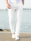 cheap Linen Pants-Men&#039;s Linen Pants Beach Pants Black White Blue M L XL