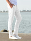 رخيصةأون السراويل الكتان-رجالي سروال الكتان سروال الشاطئ أسود أبيض أزرق M L XL