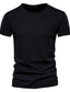 billige Casual T-skjorter for menn-herre t-skjorte kortermet ensfarget pluss størrelse rund hals uformelle daglige klær klær sportsklær basic uformell hvit svart grå