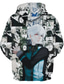 billiga grafiska hoodies-Tokyo Ghoul Ken Kaneki Huvtröja Animé Tecknat Anime 3D Harajuku Grafisk Ytterkläder Till Par Herr Dam Vuxna 3D-utskrift
