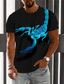 ieftine Tricouri 3D Bărbați-Bărbați Tricou Designer Vară Manșon scurt Grafic Scorpion Imprimeu Stil Nautic Zilnic Concediu Imprimeu Îmbrăcăminte Îmbrăcăminte Designer Casual Mare si inalt Negru