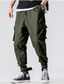 cheap Cargo Pants-Men&#039;s Straight Joggers Pants Drawstring Pocket Casual / Sporty Streetwear Casual Daily Inelastic Comfort Outdoor Solid Color Mid Waist ArmyGreen Black Red M L XL