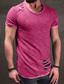 billiga Casual T-shirts för män-Herr T-shirt Sommar Kortärmad Ensfärgat Rund hals Ledigt Dagligen Kläder Kläder Lättvikt Ledigt Mode Svart Blå Grå