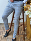 baratos Chinos-calças de golfe masculinas stretch slim fit clássico resistente a rugas calça chino com frente plana calça reta azul