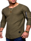 ieftine Tricouri casual pentru bărbați-Bărbați Tricou Mată Stil Nautic Negru Verde Militar Gri Alb Mărime Plus Casual Manșon Lung Fermoar Îmbrăcăminte Bumbac Muşchi Esențial