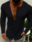 baratos camisas masculinas casuais-Camisa masculina cor sólida gola redonda rua casual com botão para baixo manga comprida tops moda casual confortável branco preto fúcsia camisas de verão camisas musculares para homens