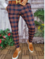 cheap Chinos-Men&#039;s Dress Pants Chinos Trousers Plaid Pant Pocket Plaid Office Dailywear Business Streetwear Stylish 1 2