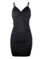 Χαμηλού Κόστους Casual Φορέματα-Γυναικεία Εφαρμοστό Μίνι φόρεμα Μαύρο Θαλασσί Κρασί Χακί Αμάνικο Μονόχρωμες Εξώπλατο Σουρωτά Κρύος ώμος Άνοιξη Καλοκαίρι Λαιμόκοψη V Στυλάτο Καθημερινό Μοντέρνα 2022 Τ M L XL XXL 3XL 4XL 5XL