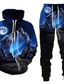 cheap Men&#039;s Hoodie Sets-Unisex Two-Piece Tiger Beast 3D Hoodie Trousers Casual Sports Suit 5 2XL