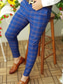 levne Kalhoty chinos-pánské golfové kalhoty strečový slim střih klasického střihu odolné proti vráskám ploché přední chino kalhoty rovné kalhoty modré