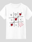 abordables Camisetas de mujer-Mujer Tops a juego Camiseta Design Estampado en caliente Graphic Corazón Diseño Manga Corta Escote Redondo Casual San Valentín Estampado ropa Design Básico Blanco Negro