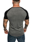 رخيصةأون قمصان رجالية عادية-تي شيرت عضلات رجالي بأكمام قصيرة وياقة على شكل حرف v لكمال الأجسام