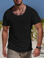 billiga Casual T-shirts för män-Herr T-shirt Sommar Kortärmad Ensfärgat Rund hals Ledigt Dagligen Kläder Kläder Lättvikt Ledigt Mode Vit Svart Blå