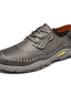 baratos Sapatos Oxford para Homem-Homens Oxfords Casual Diário Pele Preto Cinzento Outono Primavera