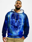 cheap Graphic Hoodies-Men&#039;s Hoodie Sweatshirt Print Designer Casual Big and Tall Graphic Skull Graphic Prints Blue Print Hooded Daily Sports Long Sleeve Clothing Clothes Regular Fit