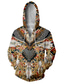 abordables hoodies graphiques-natif indien à capuche veste imprimé sweat à capuche impression 3d décontracté à manches longues quotidien pull à capuche