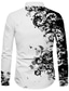 billiga Skjortor med tryck för män-Herr Skjorta Grafisk skjorta Blommig Nedvikt Svart Rubinrött Blå Brun Grön 3D-tryck Dagligen Helgdag Långärmad 3D-utskrift Button-Down Kläder Mode Designer Ledigt Andningsfunktion