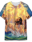 Χαμηλού Κόστους Ανδρικά 3D T-shirts-Ανδρικά Μπλουζάκι Υψηλής Ποιότητας Καθημερινό Κλασσικό Καλοκαίρι Κοντομάνικο Κίτρινο Γραφική Ο άνθρωπος Στάμπα Στρογγυλή Ψηλή Λαιμόκοψη Καθημερινά Αθλητικά Στάμπα Ρούχα Ρούχα