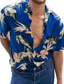 ieftine Cămașă Hawaiană-Bărbați Cămașă hawaiană Cămașă Alte imprimeuri Floral Răsfrânt Casual Zilnic Imprimeu Manșon scurt Topuri Designer Casual Modă Comfortabil Albastru piscină / Vară