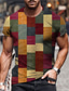 ieftine Tricouri 3D Bărbați-Bărbați Tricou Designer Vară Manșon scurt Plisat Grafic Bloc Culoare Imprimeu Stil Nautic Stradă Zilnic Imprimeu Îmbrăcăminte Îmbrăcăminte Designer Casual Mare si inalt Roșu-aprins