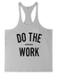cheap Gym Tank Tops-Men&#039;s Tank Top Vest Shirt Graphic Patterned Letter Round Neck Sports Gym Sleeveless Tops Cotton Muscle White Black Gray