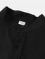 billiga fritidsskjortor för män-herrskjorta enfärgad stativ krage street casual button-down kortärmade toppar casual mode bekväm svart ljusgrön khaki/sommarskjortor
