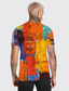 billige 3D-herreskjorter-Herre T-shirt T-Shirts Designer Letvægt Elegant Sommer Kortærmet Orange Patchwork Grafisk Gengivelse Trykt mønster Rund hals Afslappet Daglig 3D-udskrivning Tøj Tøj Designer Letvægt Elegant