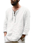 abordables camisas casuales de los hombres-camisa de hombre color sólido diario exterior manga larga tops algodón básico casual negro gris beige / limpieza en seco y húmedo