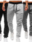 baratos Calças Desportivas-Calça de moletom confortável casual ativa masculina calças de cor sólida calças jogger esportes ao ar livre-preto-médio