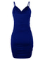 voordelige Casual jurken-Dames Bodycon Mini-jurk Zwart blauw Wijn Khaki Mouwloos Heldere kleur Blote rug Met ruches Koude schouder Lente Zomer V-hals Stijlvol Casual Modern 2022 S M L XL XXL 3XL 4XL 5XL