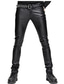 abordables Pantalones de deporte-Hombre Pantalones Pantalones de piel sintética Elegante Color sólido Negro 29 30 31