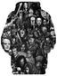 voordelige Gesnoerde stijlen Sweatshirts-Wishine unisex hoodies 3d digitale print horrorfilm clown sweatshirt pullover top zwart xl schedel tops